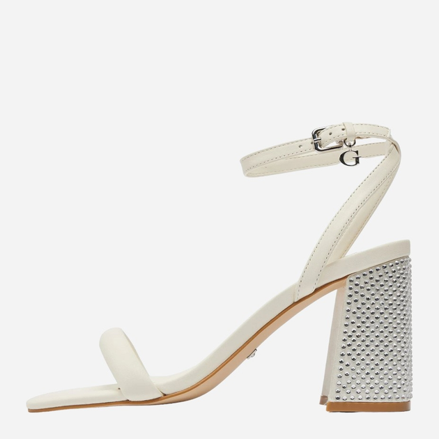 Sandały damskie na obcasie skórzane Guess gssfljgellea03ivory 41 Białe (7626101671951) - obraz 3