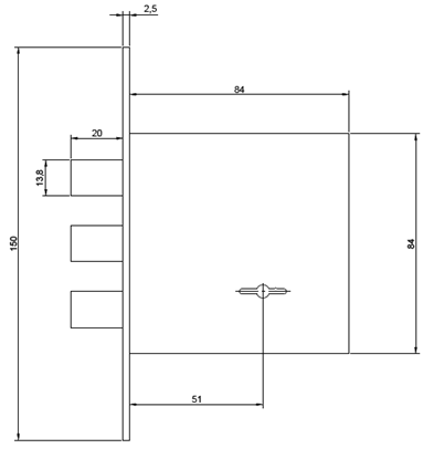 Замок врезной CordonTech R35/S8-CR (1шт) - изображение 2