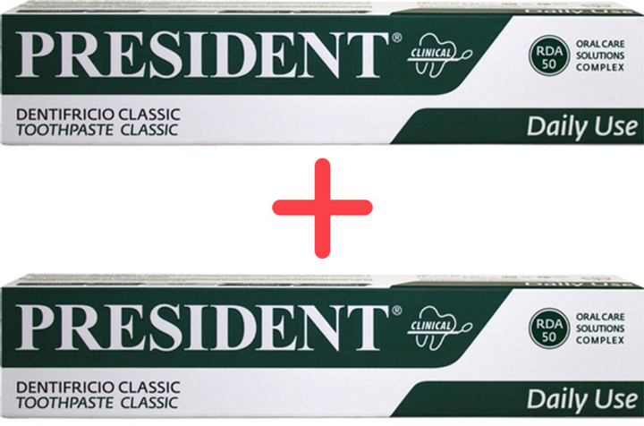 Упаковка зубной пасты President Classic 75 мл х 2 шт (8030009700481 ...
