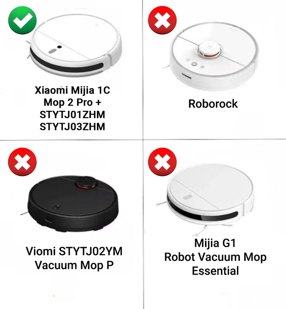Основна змінна щітка для робота-пилососа Xiaomi Mijia 1C Mop 2 Pro + STYTJ01ZHM STYTJ03ZHM - зображення 2