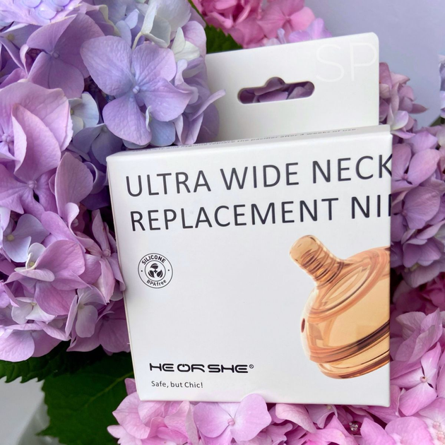 Насадка сосочка для пляшечки HEORSHE Ultra Wide Neck 3m+, 1 шт - зображення 2