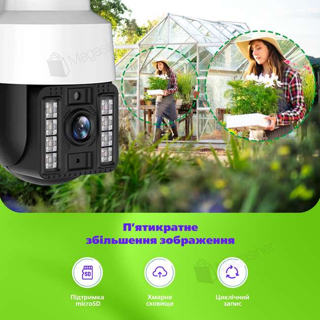 Вулична поворотна WI-FI IP-камера відеоспостереження IP WiFi Q15 v380 3 Мп з віддаленим доступом (2941) - зображення 4
