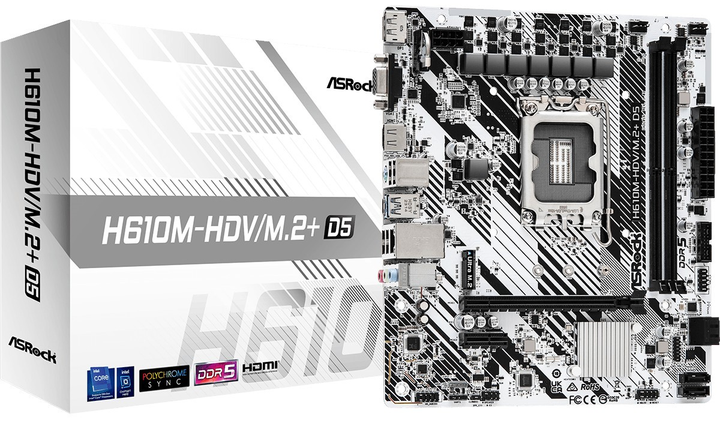 Материнская плата ASRock H610M-HDV/M.2+ D5 (s1700, Intel H610, PCI-Ex16) - изображение 5