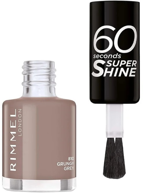 Rimmel 60 Seconds Super Shine 810 Grungy Grey lakier do paznokci 8 ml (3616301265214) - obraz 2