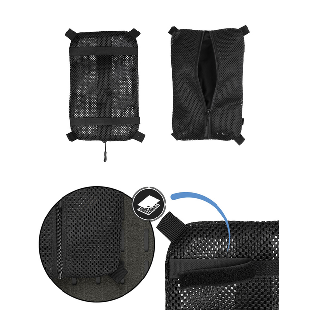 Підсумок універсальний сітчастий Sturm Mil-Tec Mesh Bag with Velcro L Black - зображення 2