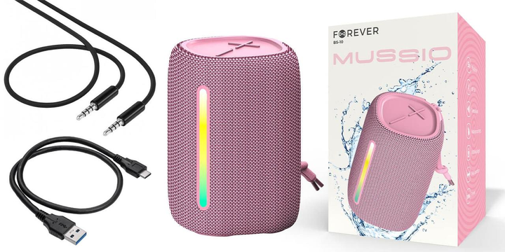 Портативна колонка ForEver BS-10 LED Pink - изображение 3