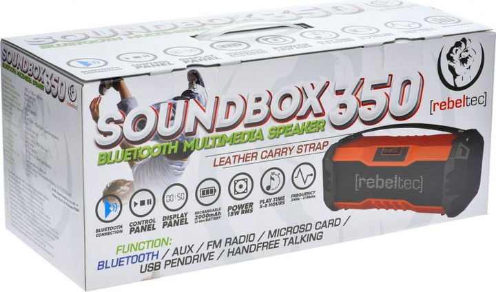 Портативна колонка Rebeltec Soundbox 350 black-red - изображение 4
