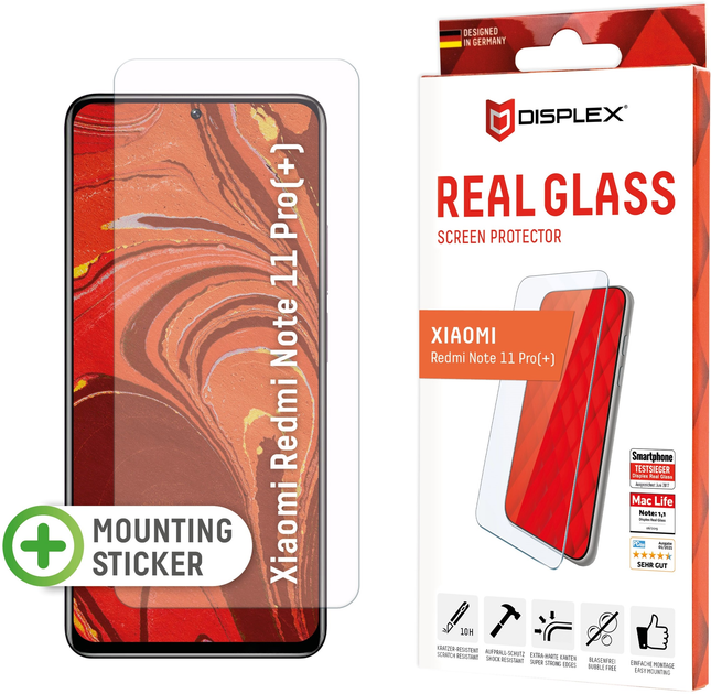 Захисне скло Displex 2D Screen Protector для Xiaomi Redmi Note 11 Pro/11 Pro Plus (4260696571789) - зображення 1