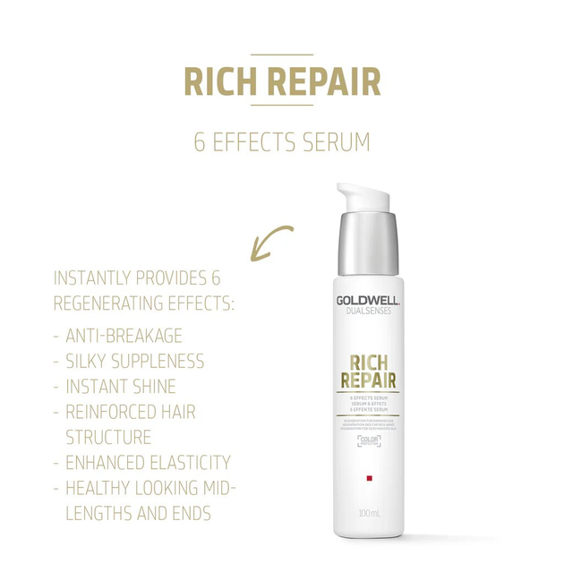 Serum Goldwell Dualsenses Rich Repair 6 Effects do głębokiej regeneracji zniszczonych włosów 100 ml (4021609061410) - obraz 2