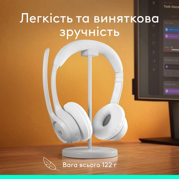 Навушники Logitech ZONE 300 Bluetooth Off-White (981-001412) - зображення 8