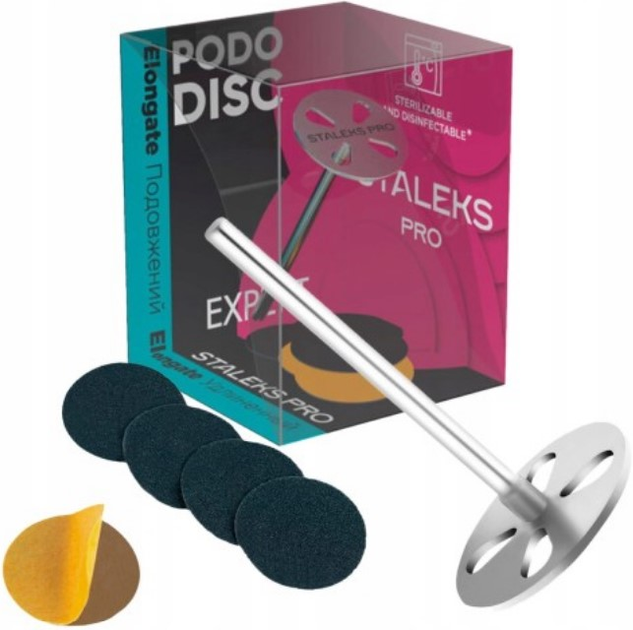 Tarcza do pedicure Staleks Pro Pododisc S wydłużona 15 mm + wymienne pilniki 5 szt (4820121599841) - obraz 1