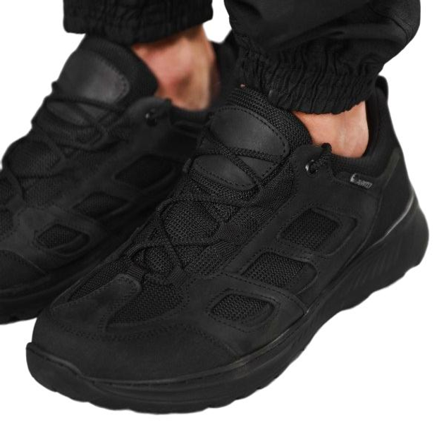 Тактичні кросівки літні Extreme Police ВТ1008 чорні шкіряні сітка прошиті 43 - зображення 1