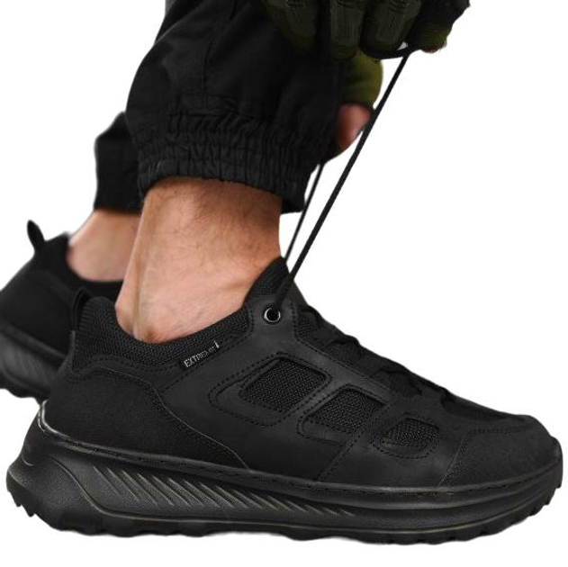 Тактичні кросівки літні Extreme Police ВТ1008 чорні шкіряні сітка прошиті 43 - зображення 2