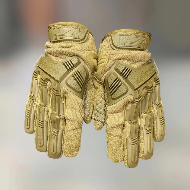 Рукавички тактичні Mechanix M-Pact, Койот, розмір M, стандарт EN 1359, сенсорні, посилені - зображення 1