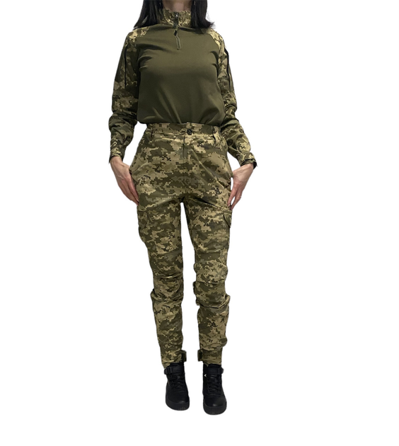 Жіночі тактичні військові штани 48 піксель стрейч - зображення 1