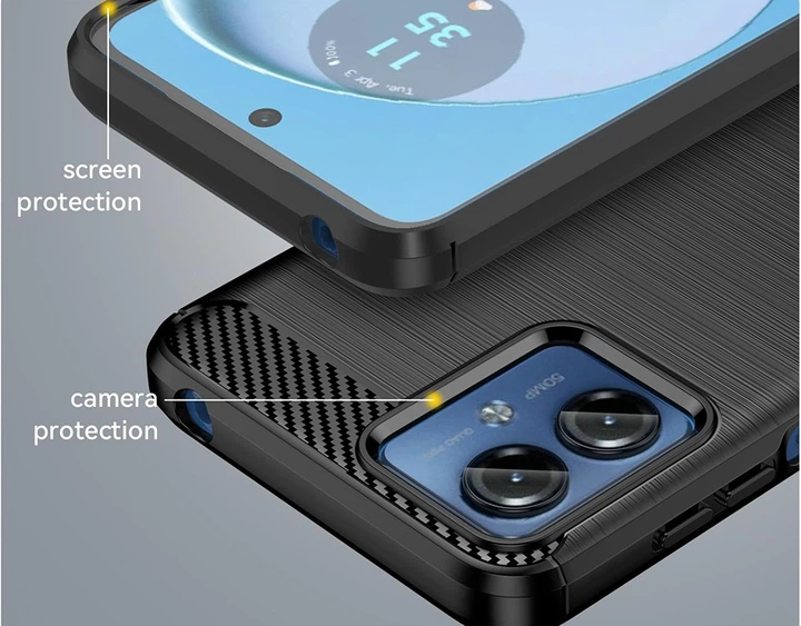 Чохол Lenuo Carbon Fiber для Motorola Moto G14 Black - зображення 4