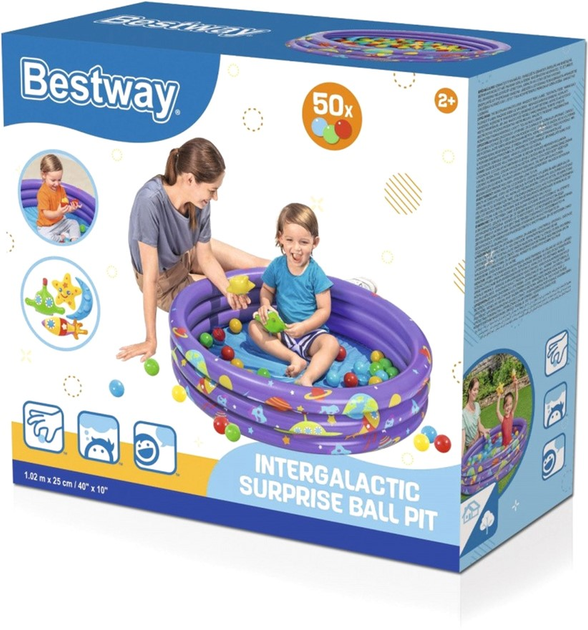 Nadmuchiwany basen dla dzieci Bestway Kosmos z kulkami 102 x 25 cm (6941607305652) - obraz 9