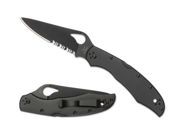 Ніж Spyderco Byrd Cara 2 Black Blade, напівсеррейтор - зображення 2