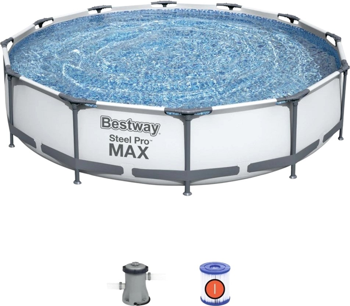 Каркасний басейн Bestway Steel Pro Max 3 in 1 з фільтруючою помпою 366 x 76 см (6942138981865) - зображення 2