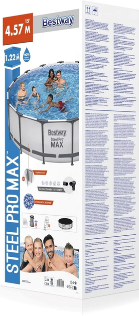 Каркасний басейн Bestway Steel Pro Max 5 в 1 з аксесуарами 457 x 122 см (6941607328132) - зображення 8