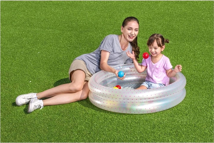 Надувний басейн для дітей Bestway 2 in 1 з м'ячиками 91 x 20 см Рожевий (6942138961966) - зображення 5