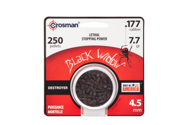 Пульки для пневматичних гвинтівок Crosman Black Widow 0.49 г, кал.177 (4.5 мм), уп. 250 шт. - зображення 1