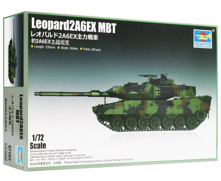 Збірна модель Trumpeter Leopard 2A6EX MBT масштаб 1:72 (9580208071923) - зображення 1