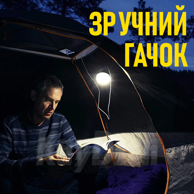 Акумуляторний LED світильник підвісний Andowl Q-D009X1 10W прожектор вологозахисний кемпінговий з акумулятором (Зелений) - зображення 5