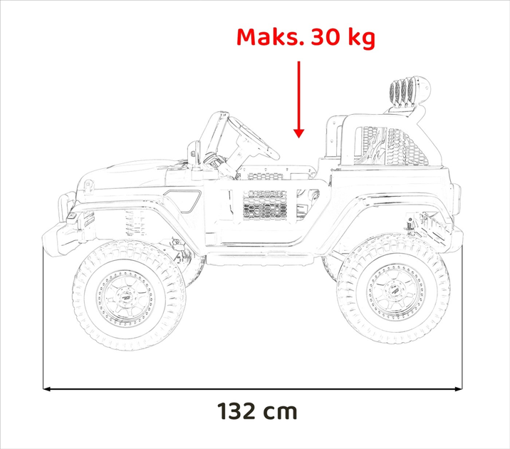 Електромобіль для дітей Ramiz Off-Road 3.0 Червоний (5903864941272) - зображення 3