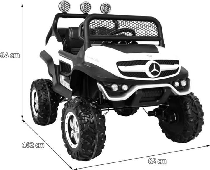 Samochód elektryczny Ramiz Jeep Mercedes Benz Unimog Biały (5903864914856) - obraz 2