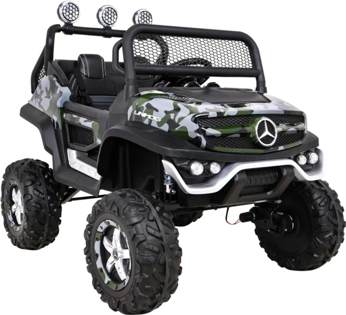Електромобіль для дітей Ramiz Jeep Mercedes Benz Unimog Камуфляжний лакований (5903864914849) - зображення 9