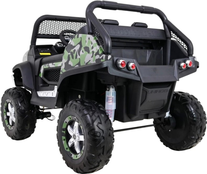 Електромобіль для дітей Ramiz Jeep Mercedes Benz Unimog Камуфляжний лакований Зелений (5903864907698) - зображення 6