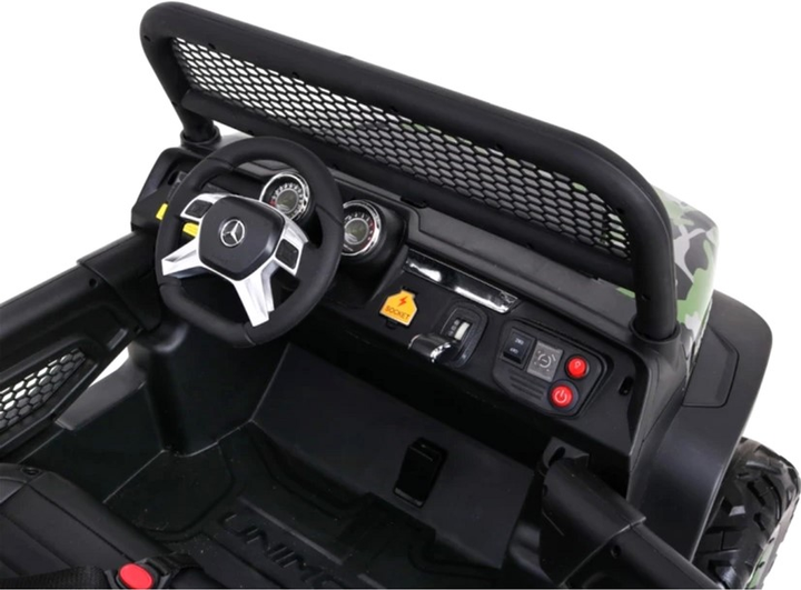 Електромобіль для дітей Ramiz Jeep Mercedes Benz Unimog Камуфляжний лакований Зелений (5903864907698) - зображення 11