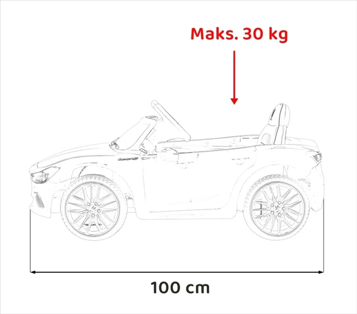 Електромобіль для дітей Maserati Ghibli Червоний (5903864941913) - зображення 3