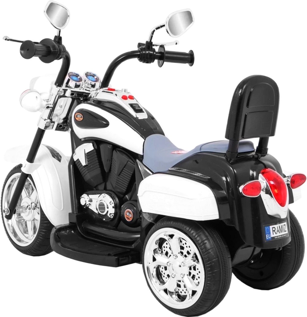 Електромотоцикл для дітей Ramiz Chopper Night Bike Білий (5903864907506) - зображення 5