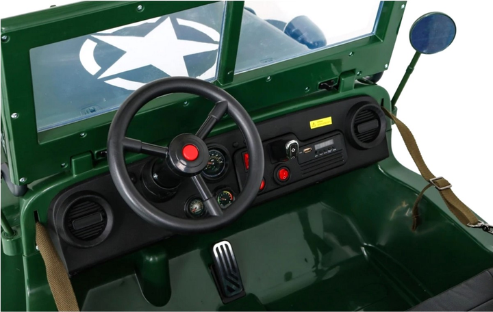 Електромобіль для дітей Ramiz Ramiz Military Retro DDW-1 4 x 4 Зелений (5903864906202) - зображення 5
