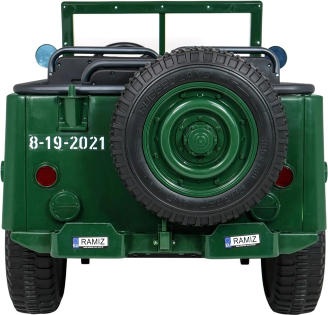 Електромобіль для дітей Ramiz Ramiz Military Retro DDW-1 4 x 4 Зелений (5903864906202) - зображення 6