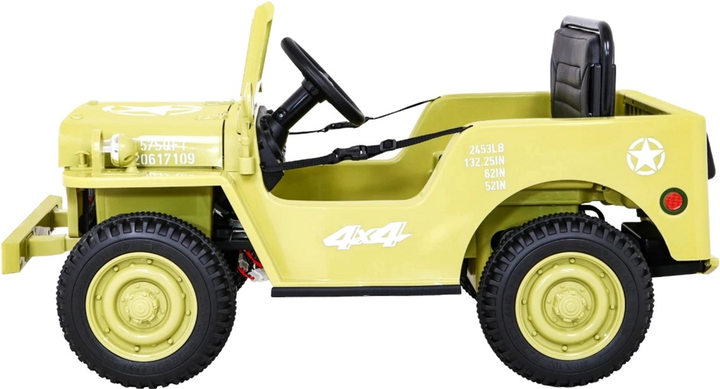Електромобіль для дітей Ramiz Ramiz Military Retro DDW-3 4 x 4 Бежевий (5903864951523) - зображення 4
