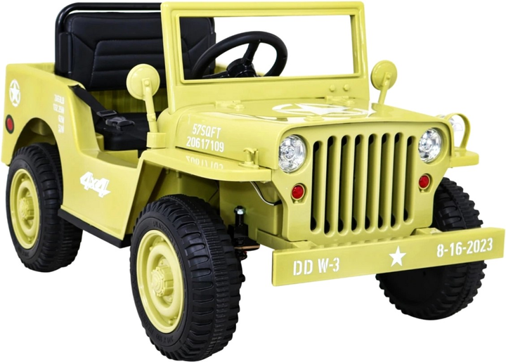 Електромобіль для дітей Ramiz Ramiz Military Retro DDW-3 4 x 4 Бежевий (5903864951523) - зображення 10