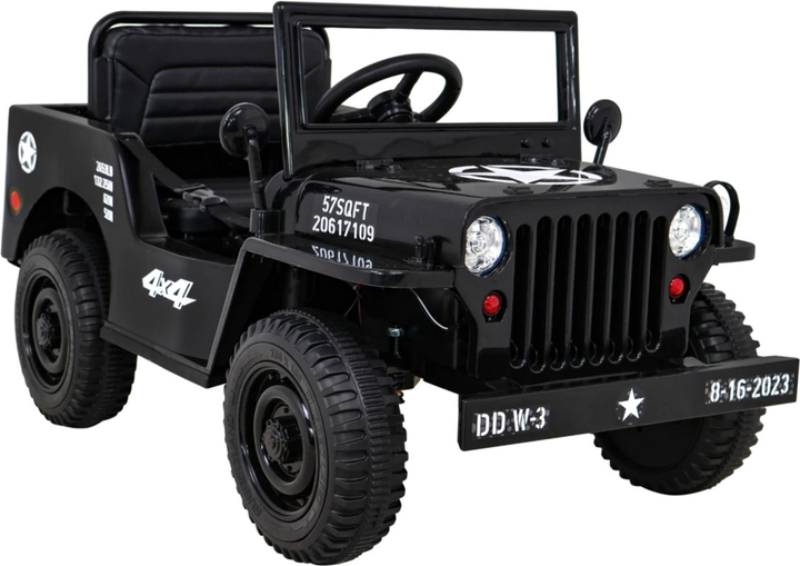 Електромобіль для дітей Ramiz Ramiz Military Retro DDW-3 4 x 4 Чорний (5903864951516) - зображення 10