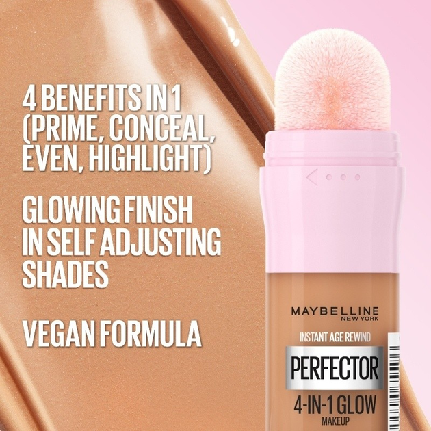 Podkład do twarzy Maybelline New York Instant Perfector Glow 4 w 1 z efektem blasku 03 Medium Deep 20 ml (3600531638887) - obraz 3