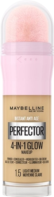 Тональна основа Maybelline New York Instant Perfector Glow 4 в 1 з ефектом сяяння 1.5 Light Medium 20 мл (3600531662226)  - зображення 1