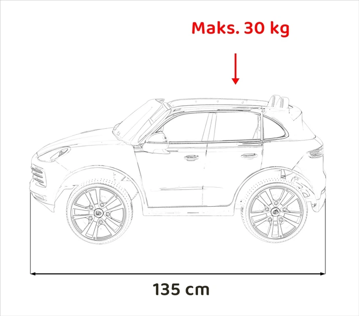Електромобіль для дітей Porsche Cayenne S Чорний (5903864941005) - зображення 3