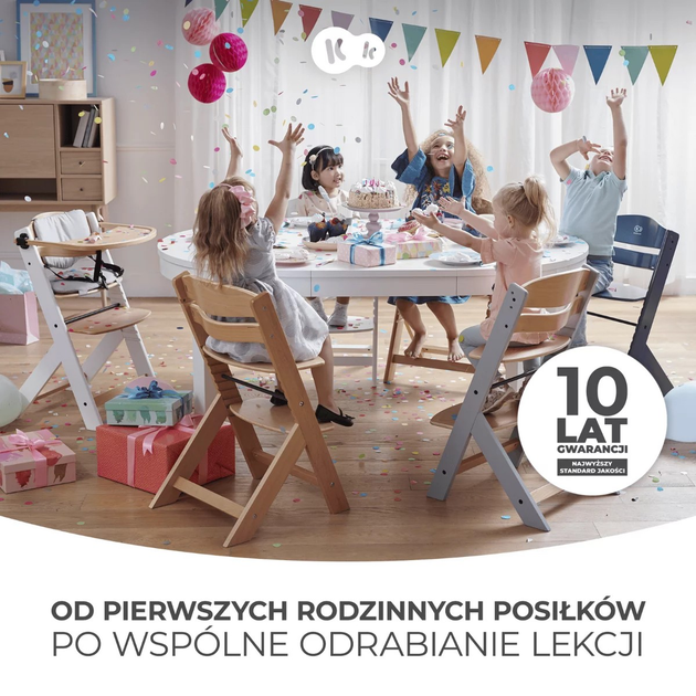 Krzesełko do karmienia Kinderkraft Enock Gray Wood KKKENOCGRY0000 (5902533915095) - obraz 8