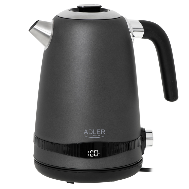 Електрочайник ADLER AD 1295G ПОЛЬЩА (SOLIN) 1.7L металевий з регулятором температури дисплеєм - зображення 1