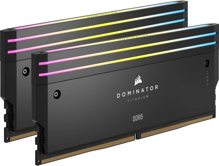Оперативна пам'ять Corsair DDR5-6600 65536MB PC5-52800 (Kit of 2x32768) Dominator Titanium RGB Black (CMP64GX5M2X6600C32) - зображення 2