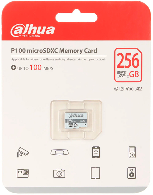 Карта памяти Dahua MicroSD P100 256GB Class 3 (DHI-TF-P100/256GB ...