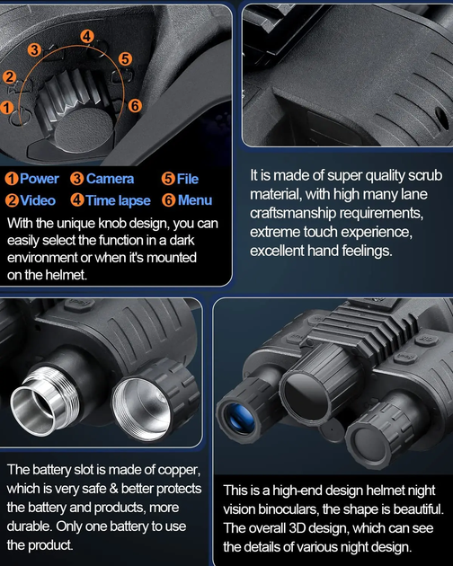 Прилад нічного бачення NV-880 8x16MP 1080P HD WiFi 850nm (до 600м у темряві) кріплення FMA L4G2 (пластик) - изображение 7