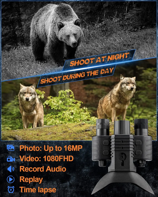 Прилад нічного бачення NV-880 8x16MP 1080P HD WiFi 850nm (до 600м у темряві) кріплення FMA L4G2 (пластик) - изображение 9