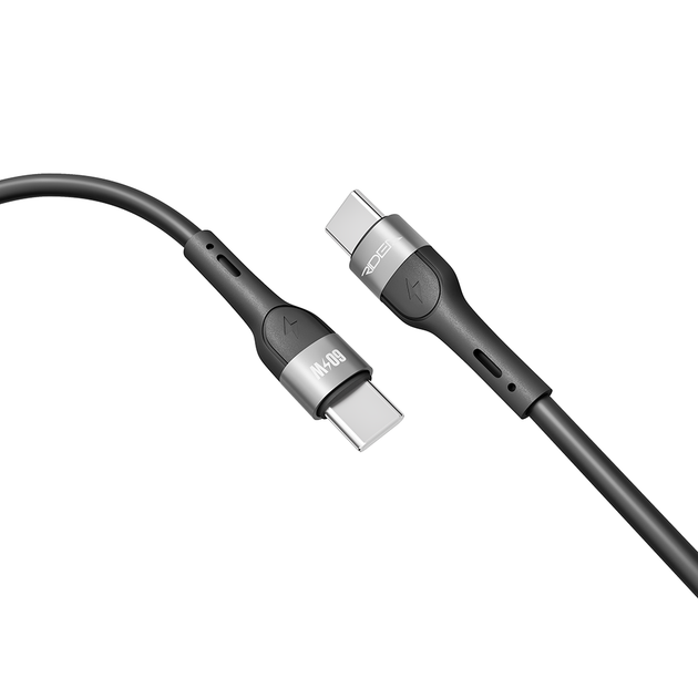 USB Кабель Ridea RC-XS51 X-Silicone 60W 3A Type-C to Type-C 2m, Black - зображення 4